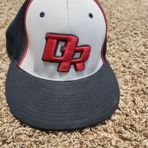 Navy and Gray Flexfit Cap with Red Embroidery